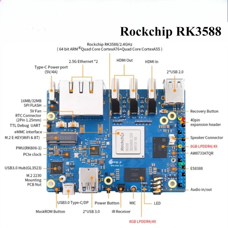 16G R-AM Single Board Computer - Orange Pi 5 Plus 16Gb 评论和价格
